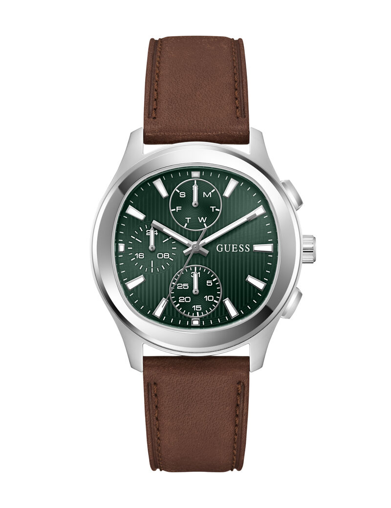 Mens Silver Tone Square Analog Watch