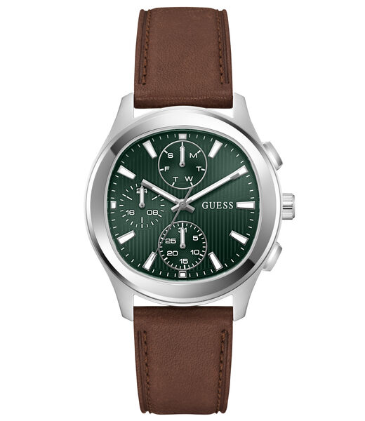 Mens Silver Tone Square Analog Watch