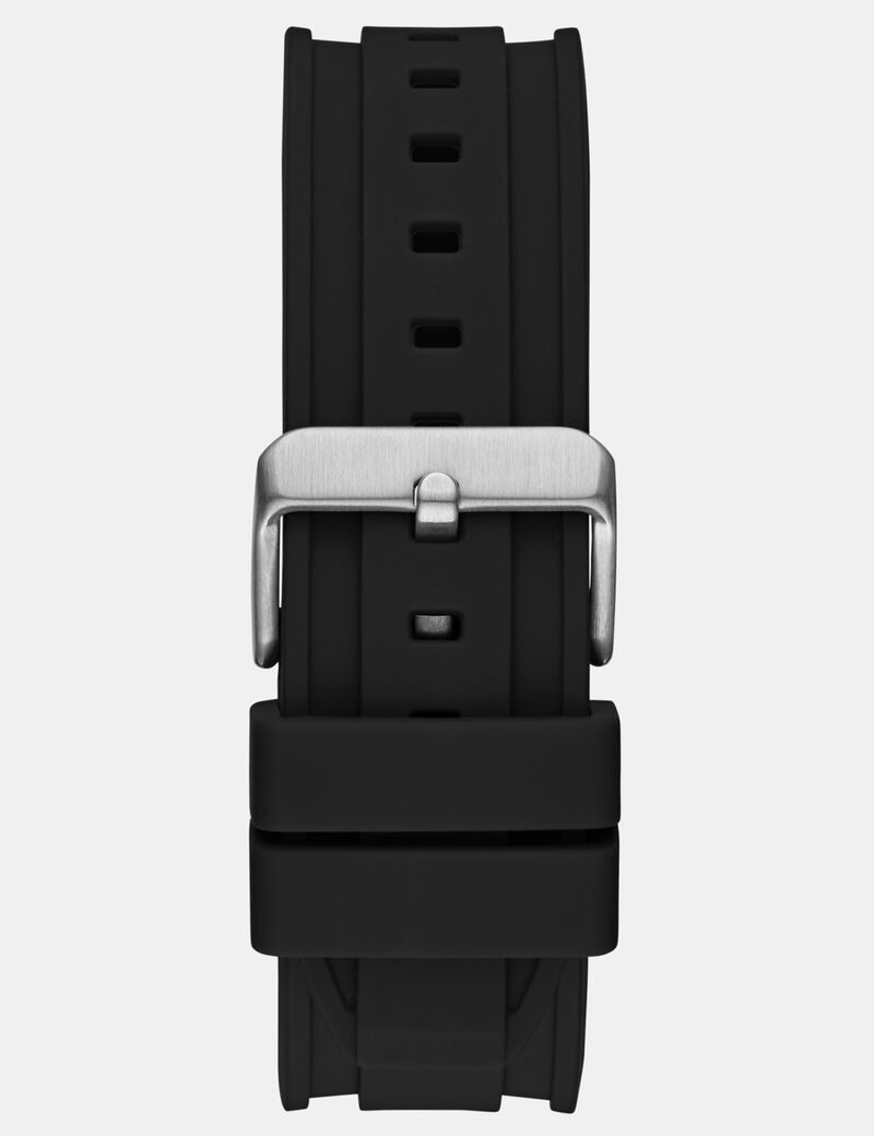 Mens Black Silver Tone Multi-function Watch