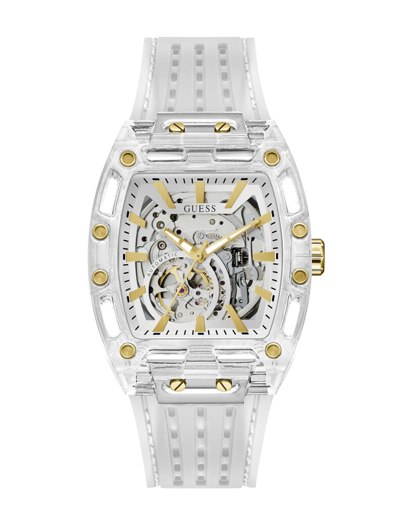 Mens White Rectangle  Watch