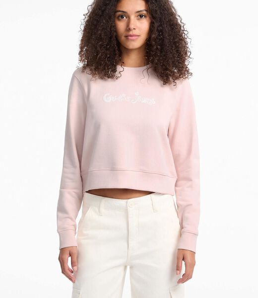 Printed logo cropped sweatshirt