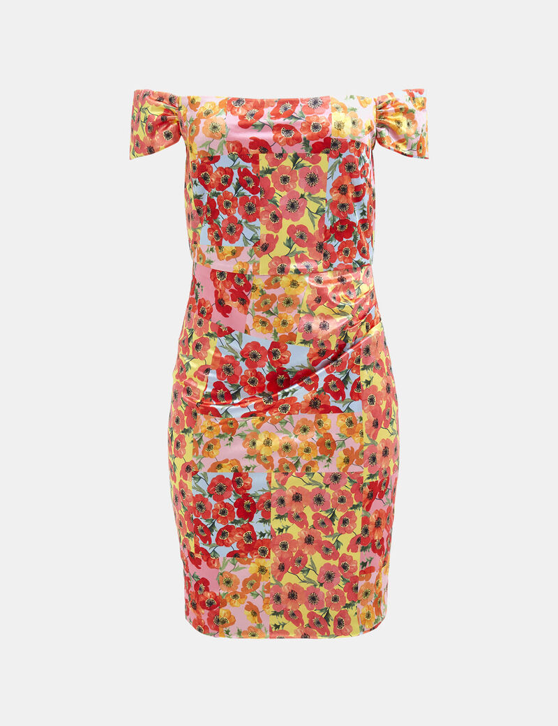 فستان قصير بطبعة الزهور