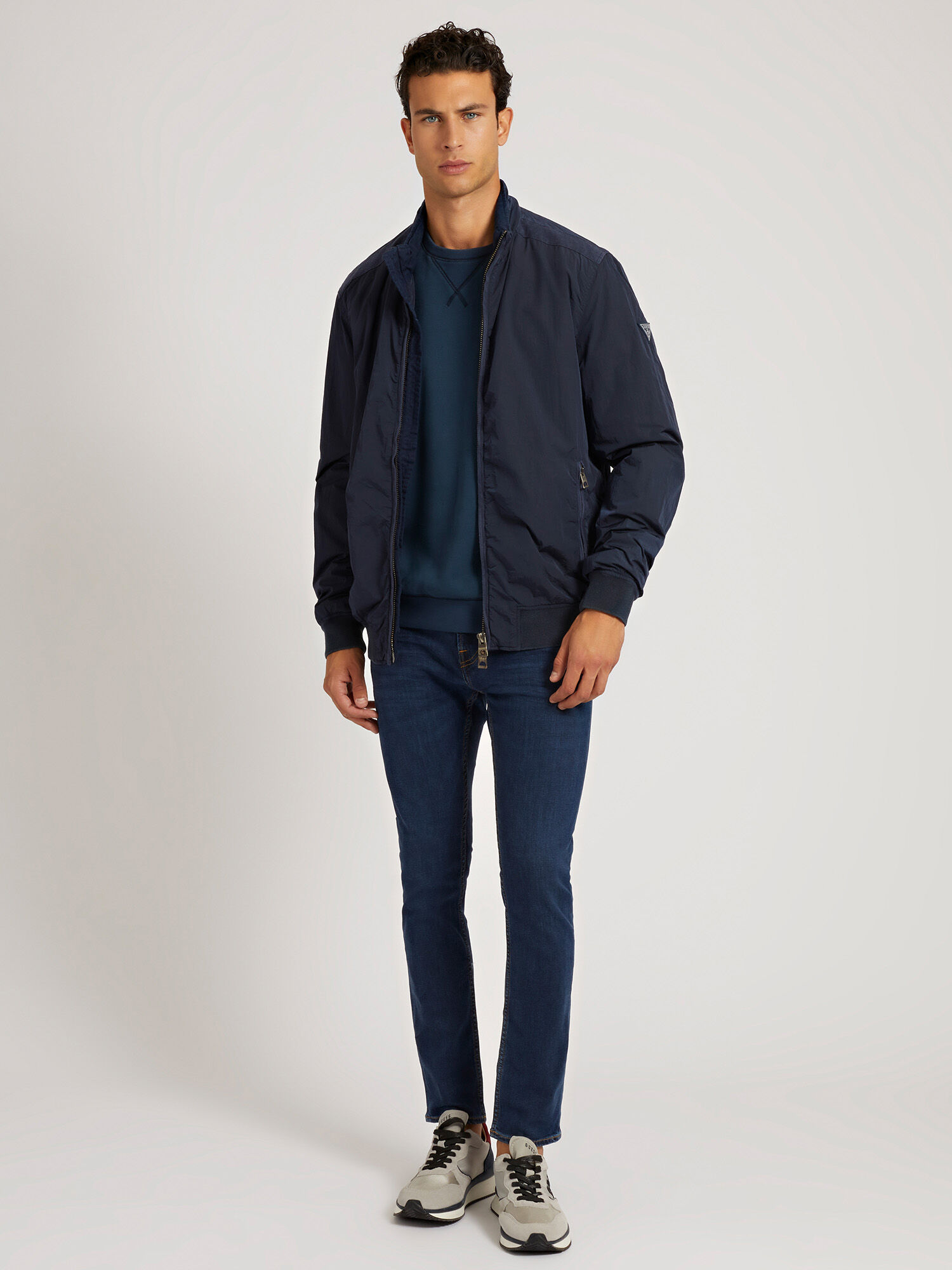 Guess blue bomber clearance jacket