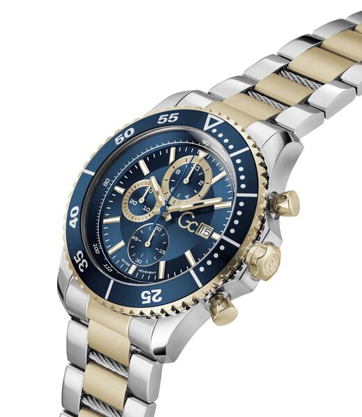 Gc Sportchic Men S 3540 D Mvmt Blue Dail 10 Amt Silver Yellow Gold Stainless Steel Brct