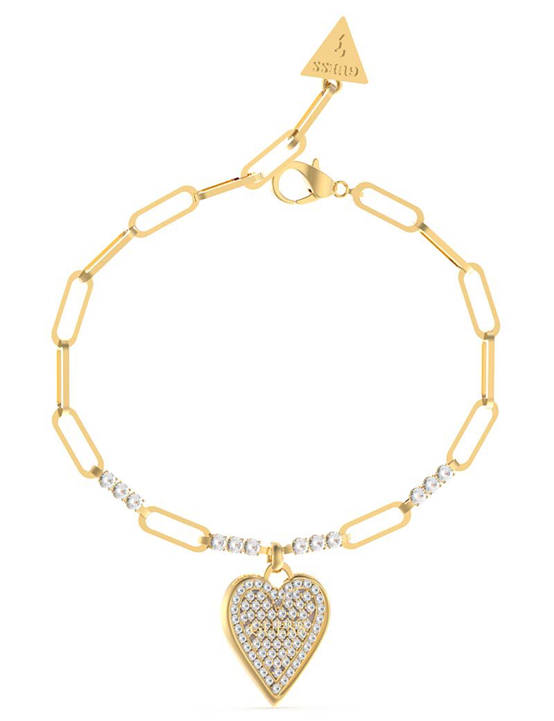 Pave Heart Crystal Chain Br