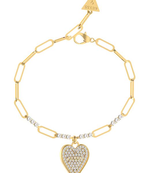 Pave Heart Crystal Chain Br