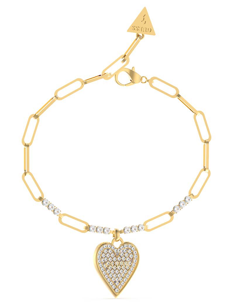 Pave Heart Crystal Chain Br