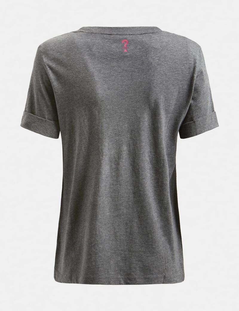 تيشيرت من نسيج ميلانج مع أحجار الراين