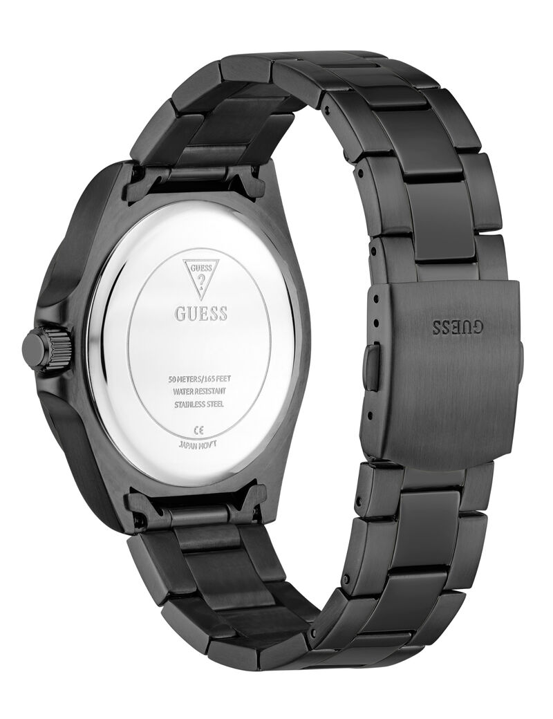 guess mens black gunmetal grey round analog watch