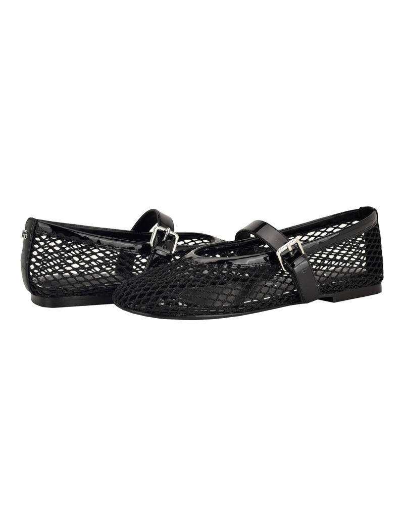 Paxey Mesh MaryJane Flat with Hook and Loop Closure
