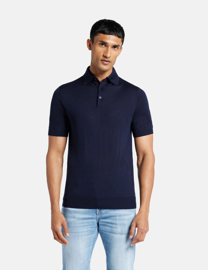 Wool polo sweater