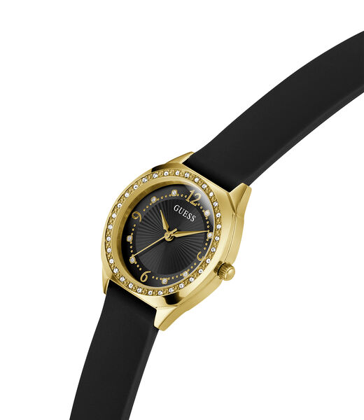 Ladies Black Gold Tone Analog Watch