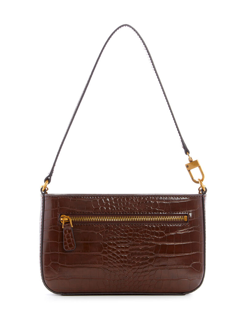 Katey Croc Mini Top Zip Shoulder