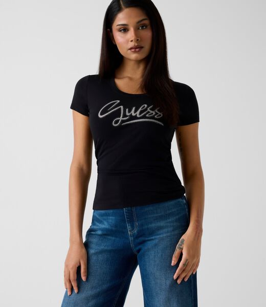 Logo rhinestones t-shirt