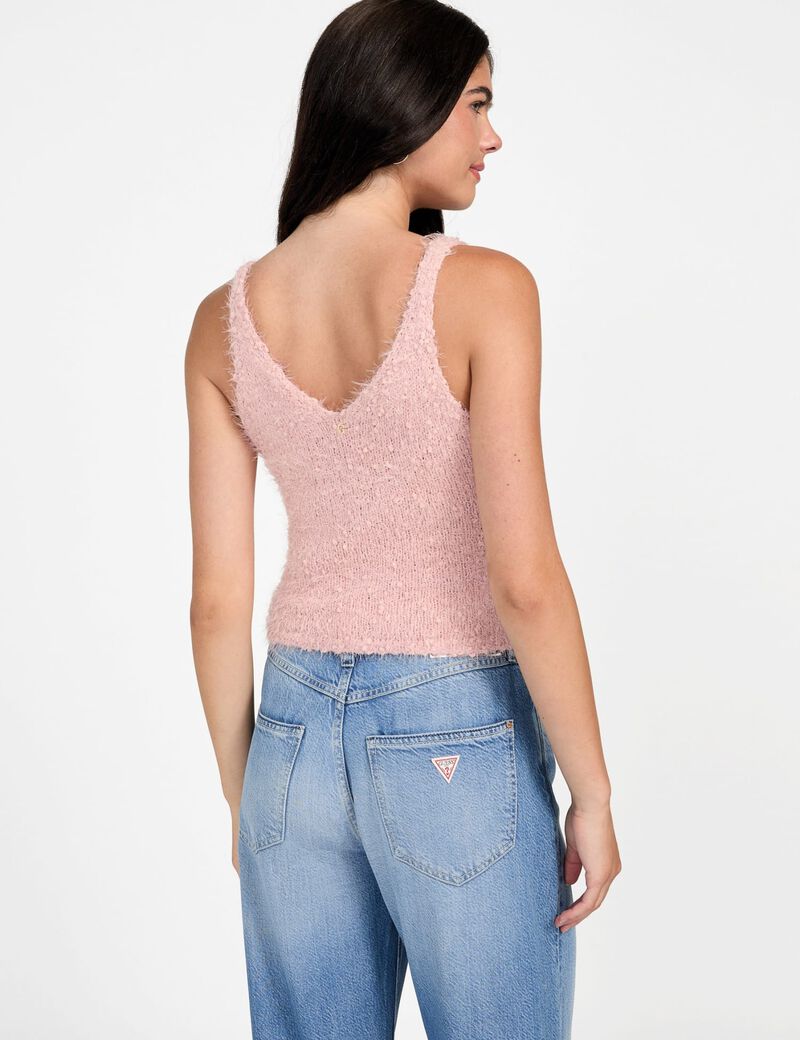Fuzzy knit tank top