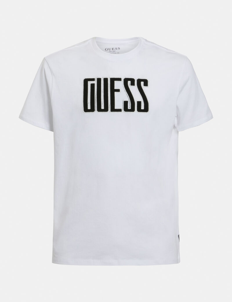 Short Sleeve Velvet Applique Logo Tshirt