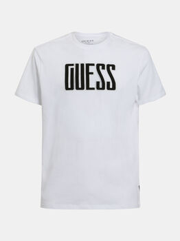 Short Sleeve Velvet Applique Logo Tshirt