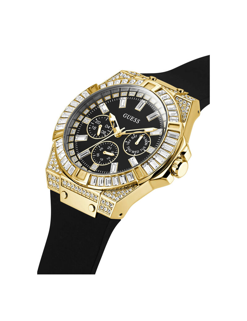 Gold And Black Multifunction Crystal Watch
