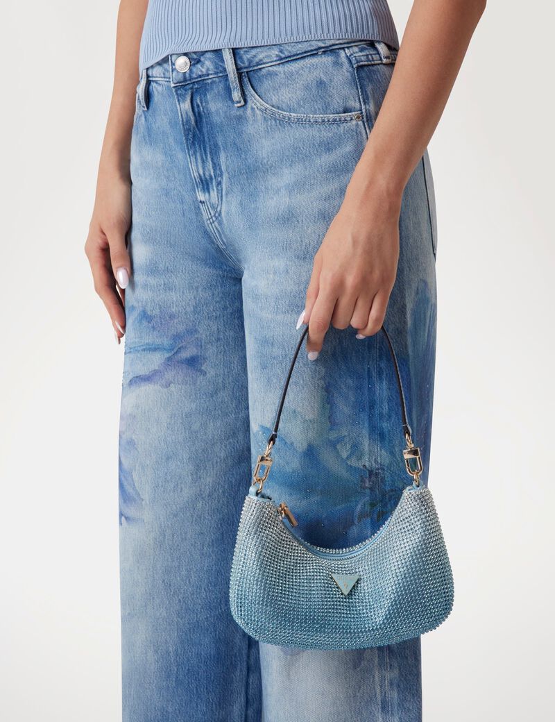 guess zalina rhinestone mini shoulder bag