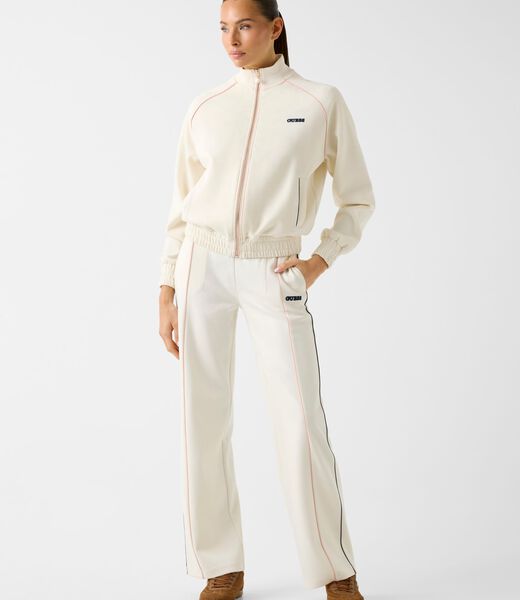 High neck full-zip sweater