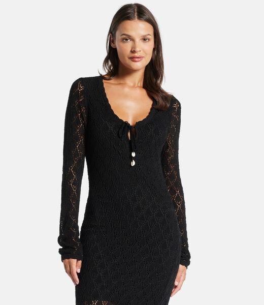 Open-work bodycon maxi dress