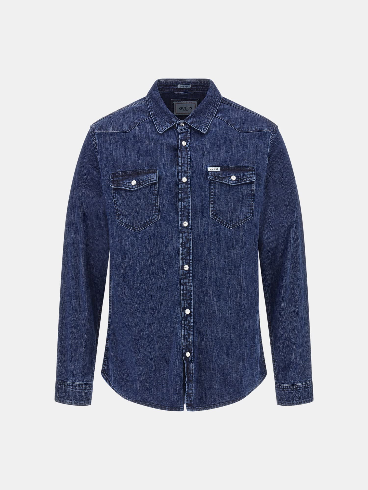 Guess slim fit denim shirt best sale