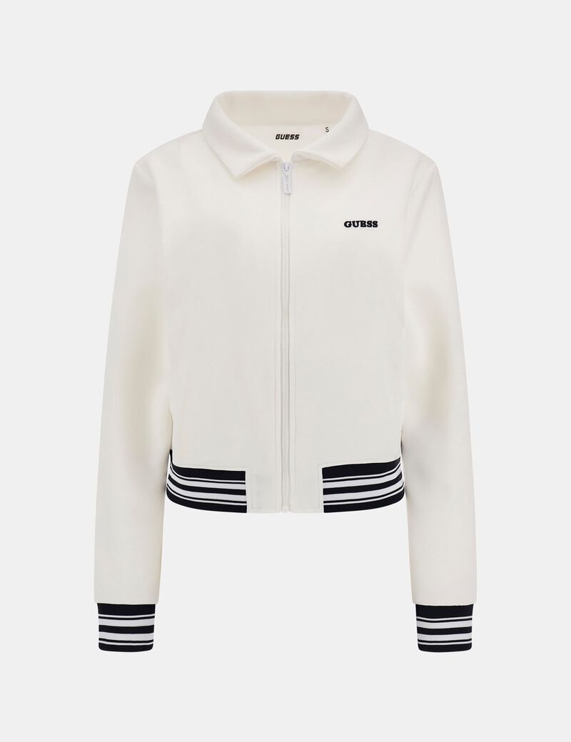 guess zip up logo sweatshirt