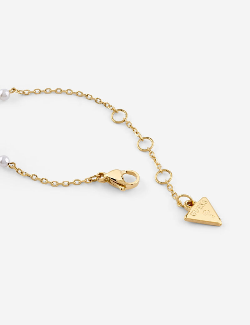 Heart & pearls chain bracelet