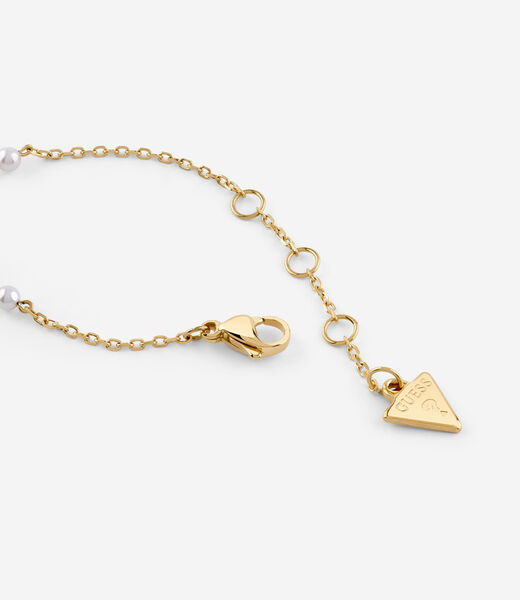 Heart & pearls chain bracelet