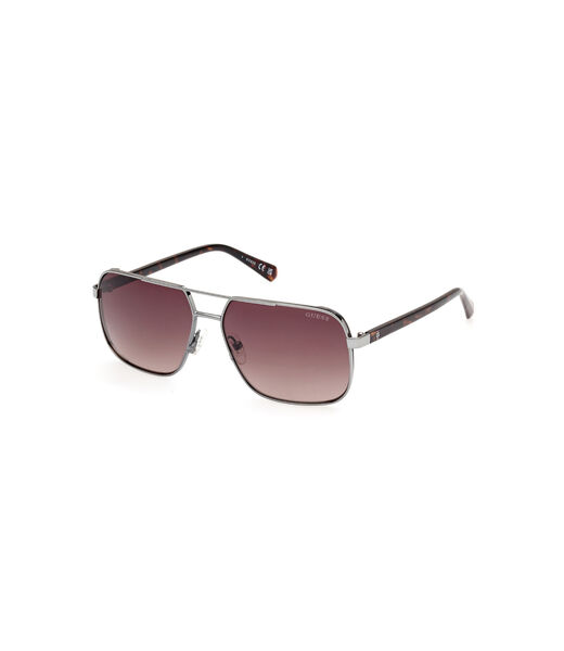 Metal Sun Glasses M Shiny Gunmetal Gradient Brown