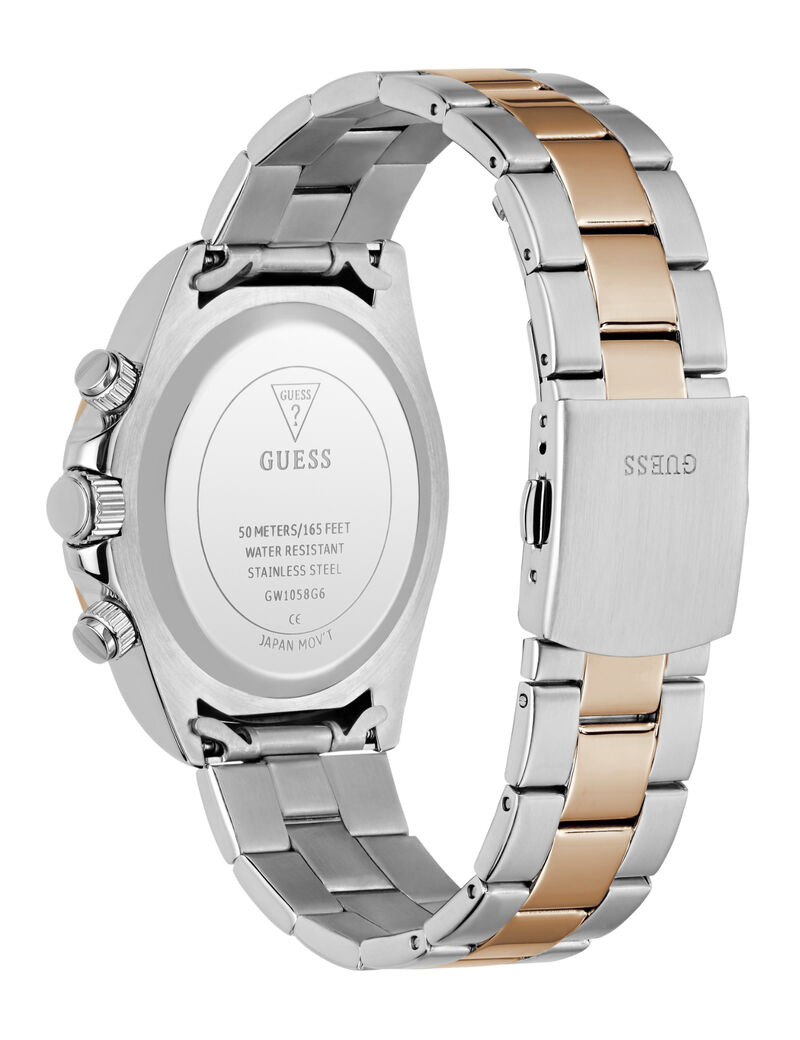 Mens 2T Silver/Rose Gold Tone Round Analog Watch