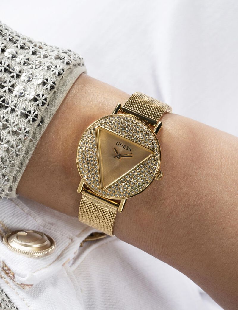 Gold Tone Quartz Analog Mesh Watch