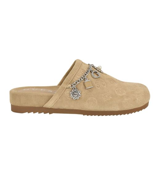 Gavyn suede slip on mule with charm detailing