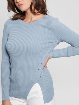 Lace-Up Sweater