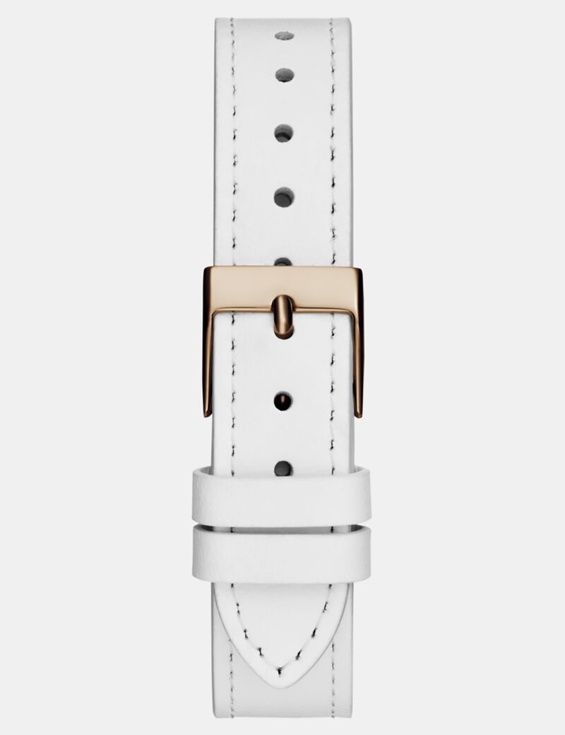 Ladies White Rose Gold Tone Analog Watch