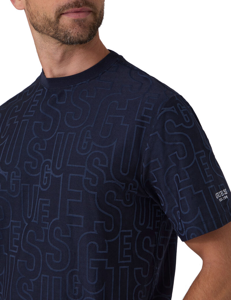 guess all over logo t shirt