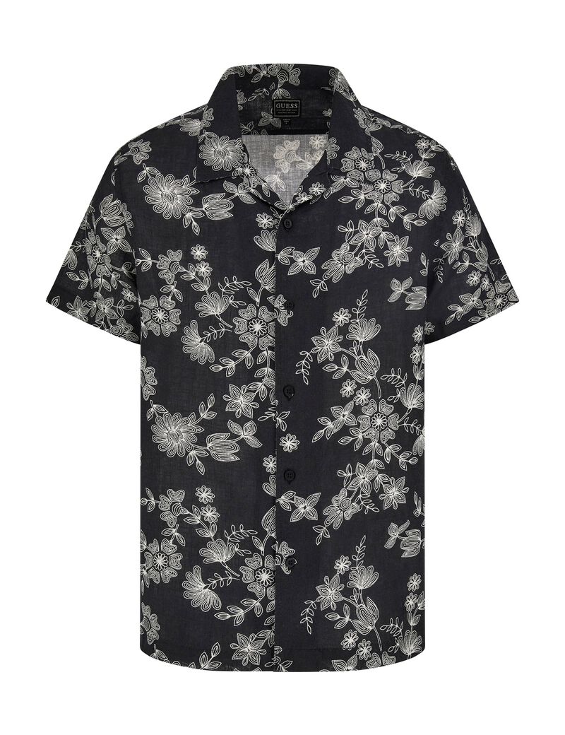 Linen freehand floral shirt