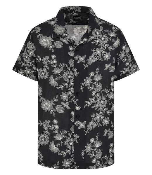 Linen freehand floral shirt