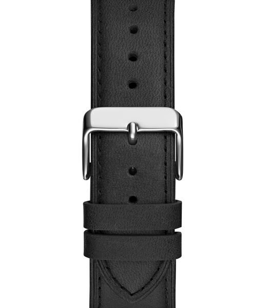 Black Quartz Analog Genuine Leather Watch