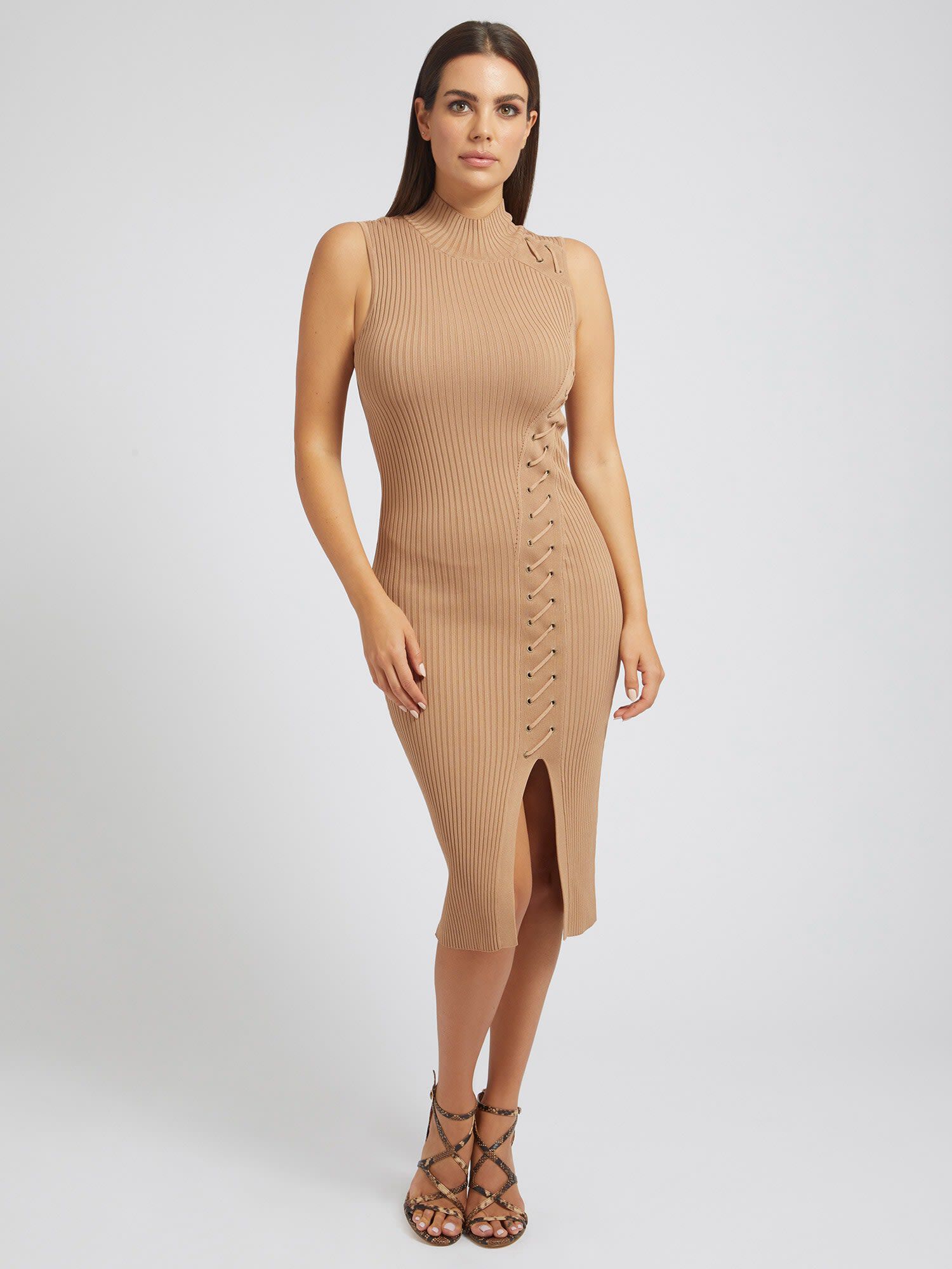 Lace up sweater discount dress