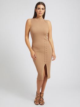 Lace-Up Sweater Dress