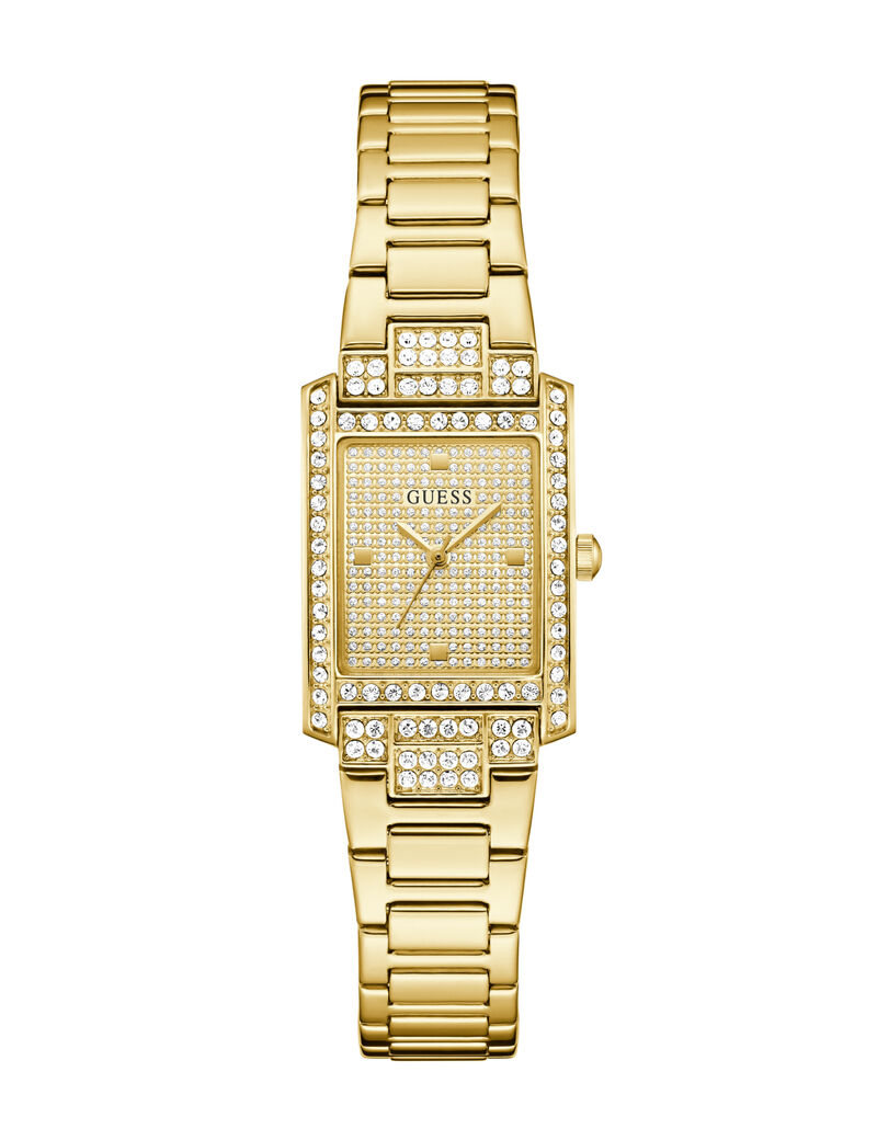 Ladies Yellow Gold Tone Rectangle Analog Watch