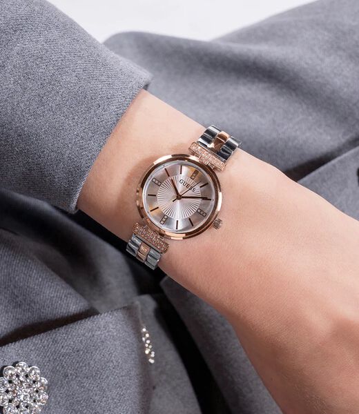 Ladies 2-Tone Rose Gold Tone Analog Watch