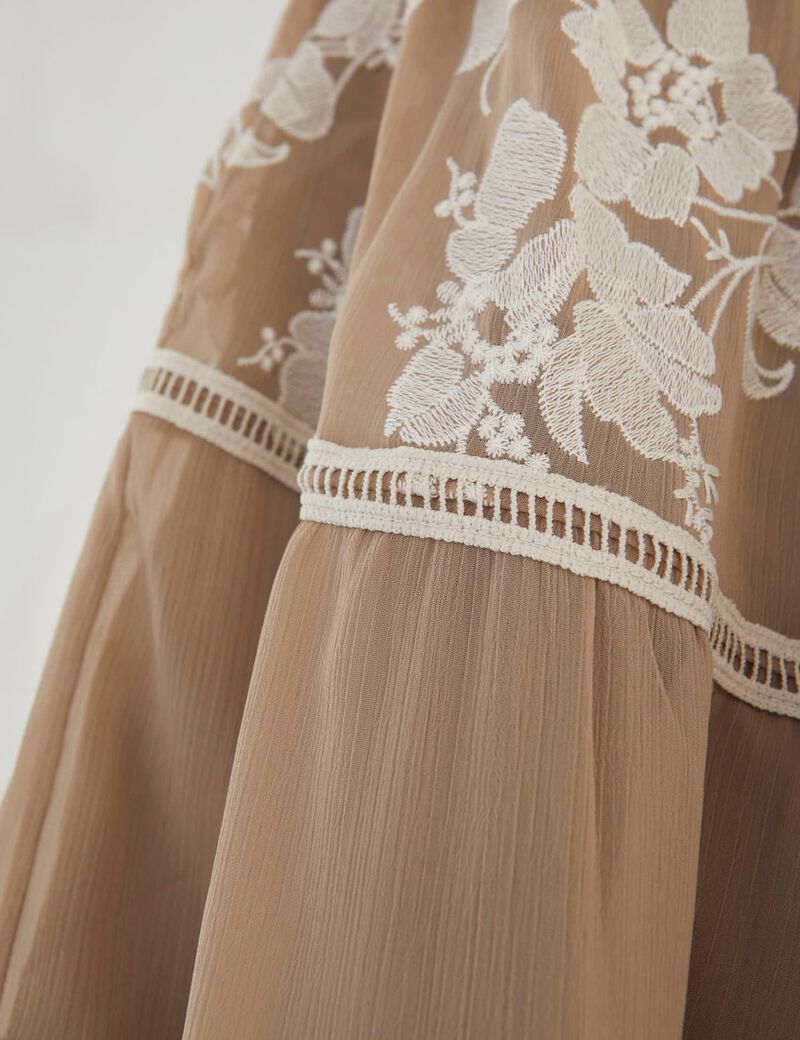 Embroidered long dress