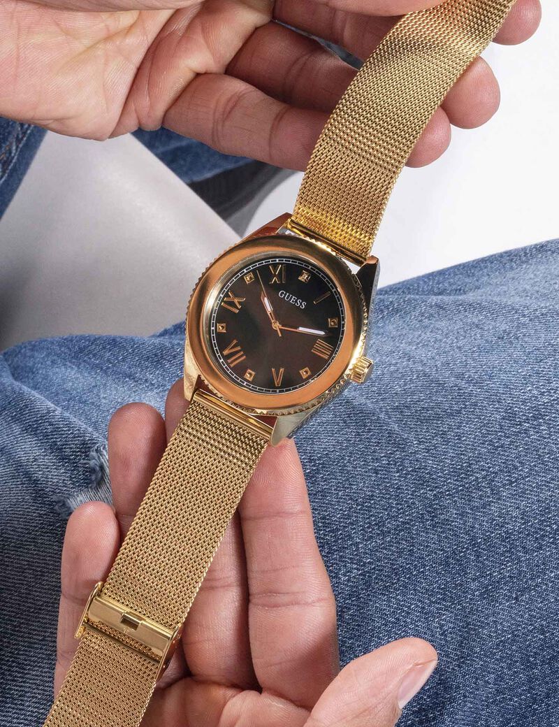 Gold-tone Mesh Analog Watch
