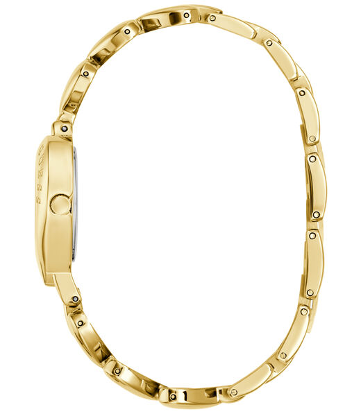 Ladies Yellow Gold Tone Heart Analog Watch