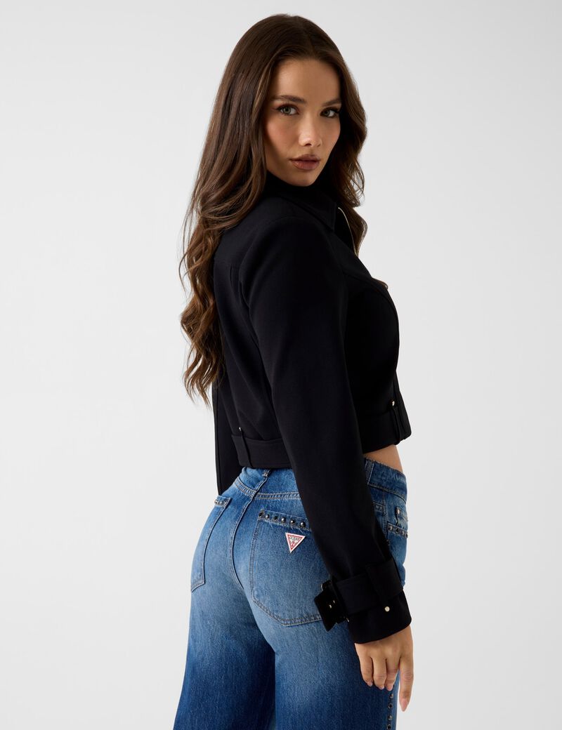 guess cropped trucker jacket