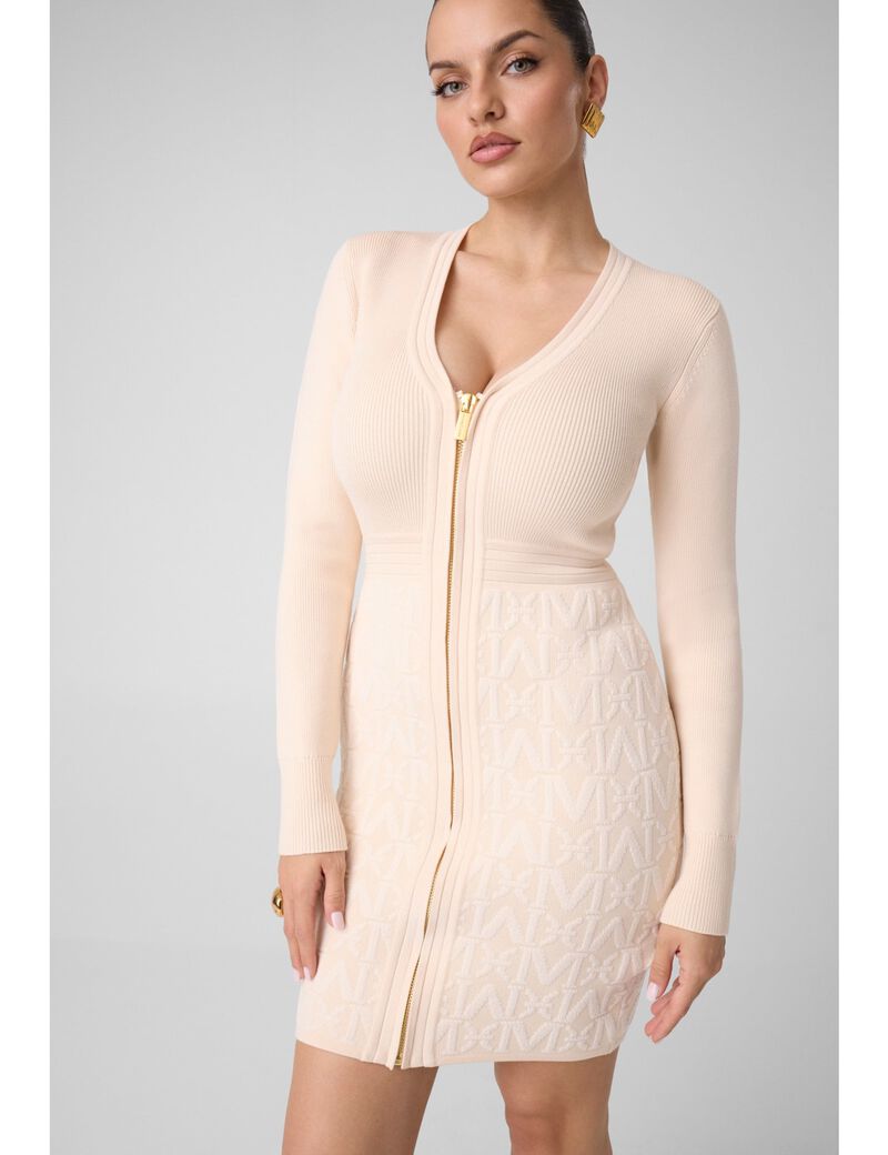 guess marciano full zip mini dress