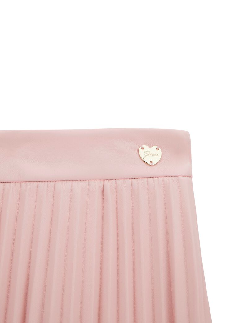 Leather pleated mini skirt