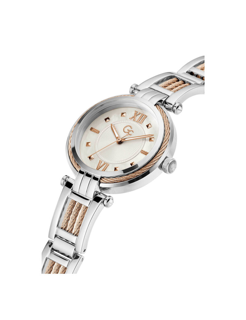 Gc Silver And Gold Cable Twist Ladies Watch